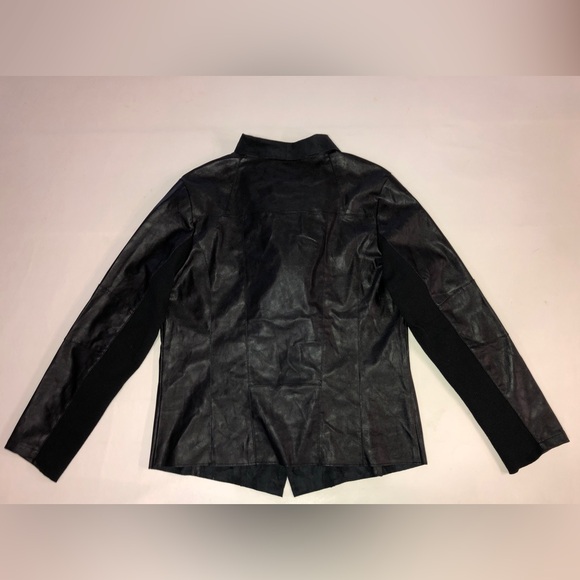 DOLCE CABO Open Drape Vegan Leather Jacket Black (XL) - Picture 10 of 17